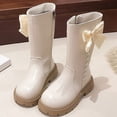 thumbnail image 2 of Curenmufel Riding Boots for Girls Girls Knee High Ankle Boots Zipper Thick Sole Tall Riding Booties Non Slip Fleece Lined Round Toe Soft Warm Shoes Size 13 (White,Little Kids 13), 2 of 8
