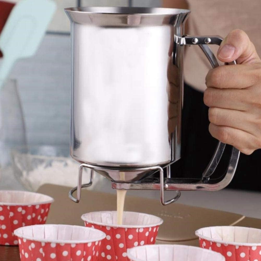 Stainless Steel Dough Dispenser Professional Batter Funnel Kitchen Tool for Baking Cakes Cupcakes Crepes Muffins Waffles