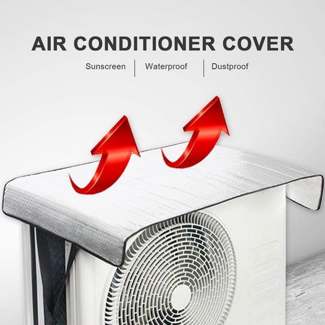 Split Air Conditioner Outdoor Cover Aluminum Foil Protective Unit Shield for All Weather Durable
