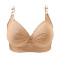thumbnail image 2 of Bras for Women, Womans Printing Gathered Together Large Size Daily Bra Underwear No Rims, 2 of 6
