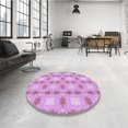 thumbnail image 4 of Ahgly Company Tapis d'Intérieur Lavables en Machine, Carré Transitionnel, Zone Violette, 5' Carré, 4 of 7