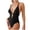 Black, variant on Wo-Fusoul Swimsuit for Women Conservative One-Piece with Removable Bra Pads Elegant Beach Vacation Two-Piece Set Black L