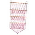thumbnail image 4 of Luzkey Stuffed Animal Hammock Stuffed Toy Net Toy Storage Boho Macrame Three Layers Hanging Storage Net Organizer Holder for Bedroom Pink, 4 of 7
