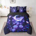 thumbnail image 2 of Erosebridal Lit Papillon Violet en Sac Taille Simple, Ensemble de Lit Floral Lotus Lune, Noir Violet, Réversible 7 Pcs 7 Pcs, 2 of 5
