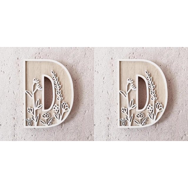 5 Inch Wooden Letters for Wall Decoration – for 's Room Craft Projects Name Signs Weddings and Home ,2 Pack