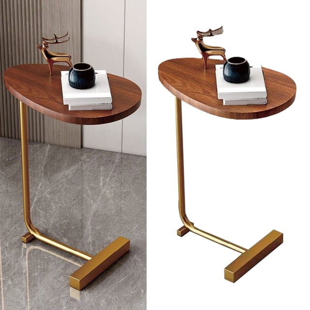 Couch Side Tables That Slide Under, Snack Side Tables C Shaped End Table For Couch C Shaped Side Table Wood Grain Small Bedside Tables For Sofa, Hotel, Living Room,