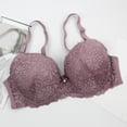 thumbnail image 2 of Women's Bras Middle Age Front Closure Lace Wireless Bra With Adjustable Straps Plus Size Bra Pink 90D, 2 of 7