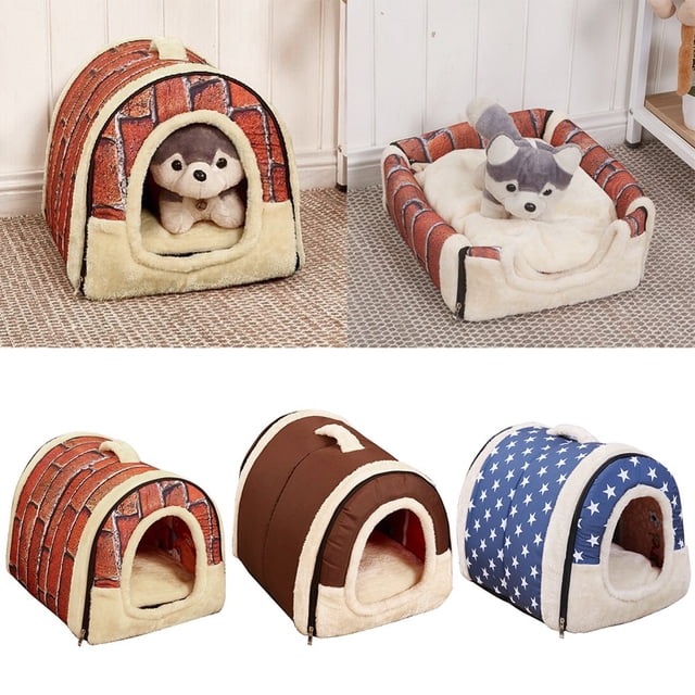 Lit de Sommeil Portable Détachable pour Chats Chien Chiot Doux Coussin Nids de Maison