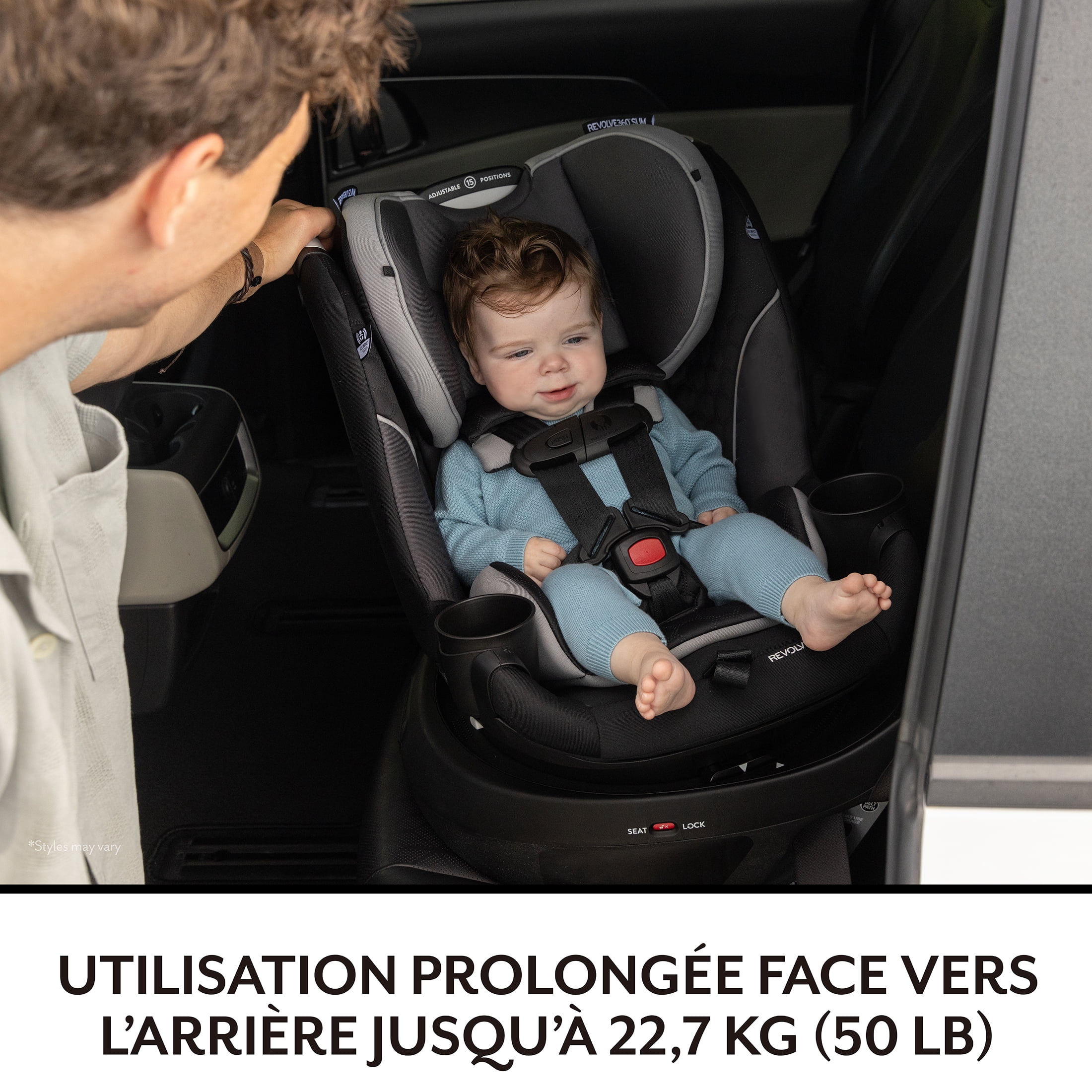 Evenflo Revolve360 Slim 2-in-1 Rotational Car Seat with SensorSafe