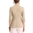 thumbnail image 3 of INSPIRE CHIC Blazer Formel pour Femmes Manches 3/4 Col Cranté Épaules Rembourrées un Bouton Strass S Abricot, 3 of 6