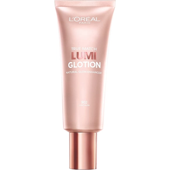 L’Oréal Paris True Match Lumi Glotion, Illuminateur, Sublimateur d'éclat naturel pour le visage et le corps, Teinte diaphane, Offre un éclat ensoleillé, 902 Pâle, 40 ml