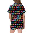 thumbnail image 3 of MIASHUI Girls Pajamas Set Flower Pattern Button-Down Sleepwear 2 Piece Nightwear,Black,10-11 Years, 3 of 4
