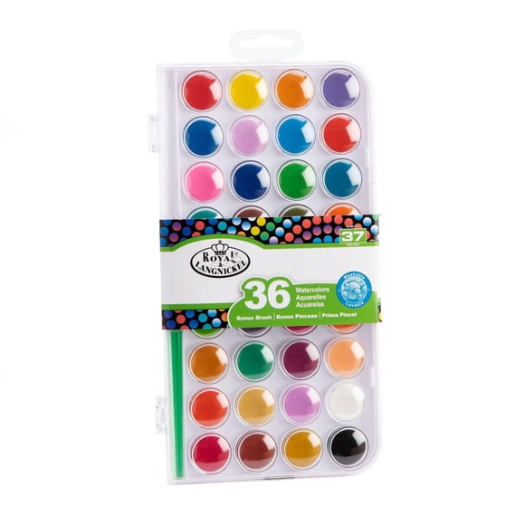 Royal & Langnickel - 36 Color Watercolor Artist Paint Cake Set with Brush