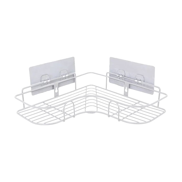 Stainless Steel No Drill Wall Mounted Corner Shower Shelf Bathroom Storage Organizer with Hooks. This durable stainless steel shower rack features a no-drill installation for easy setup without damaging walls. The corner design maximizes space, while the fast-drain structure prevents water accumulation, keeping toiletries dry. Integrated hooks provide additional storage for loofahs or washcloths. Ideal for organizing shampoos, soaps, and bath accessories in humid bathroom environments.