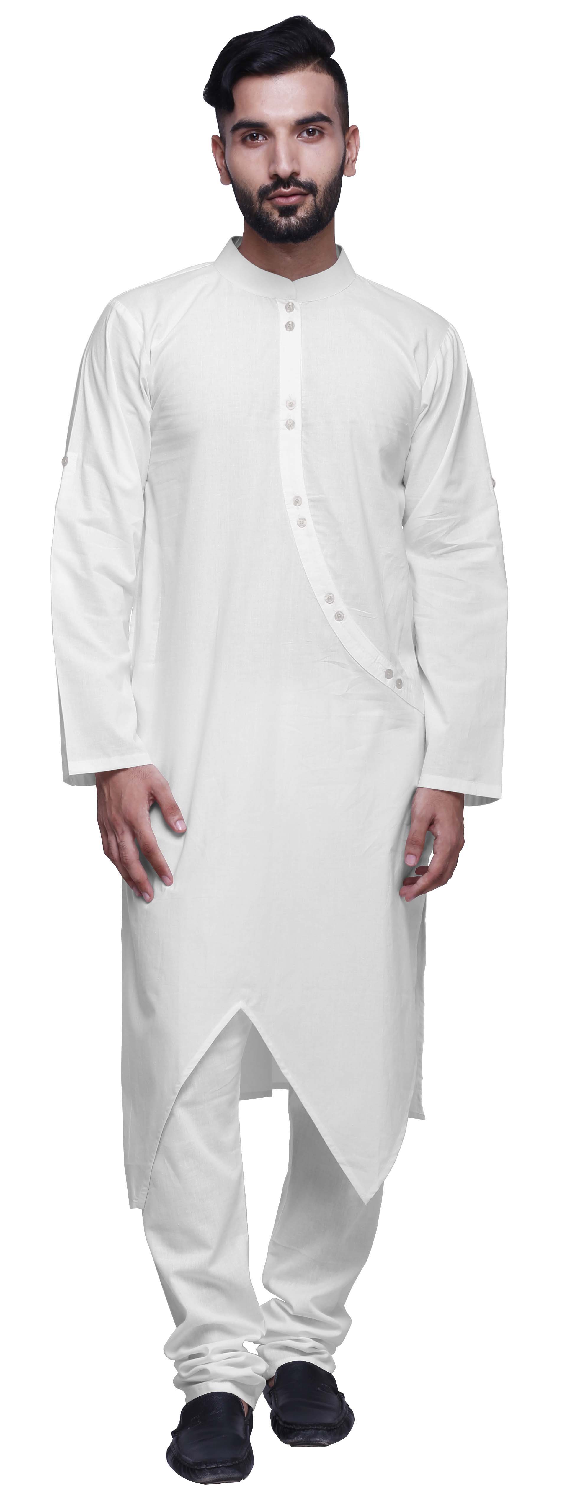 Atasi Indian Button Down Shirt Chinese Collar Long Kurta For Men Ethnic Kurtas
