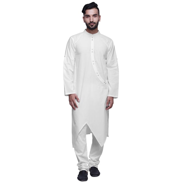 Atasi Designer Kurta For Boys Solid Cotton Button Down Indian Kurta For Men