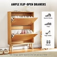 thumbnail image 4 of VEVOR Armoire à Chaussures avec 2 Tiroirs Basculants, Armoire de Rangement pour Chaussures pour l'Entrée, Organisateur de Rangement pour Chaussures Autoportant avec Portes en Rotin pour Talons, Bottes, Pantoufles dans le Couloir, Salon, 4 of 9