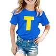 thumbnail image 1 of TZEWGL Chemise Mignonne pour Enfant Imprimé Lettre Manches Courtes Col Rond pour Nouveau-Nés Taille 3-4T, 1 of 4