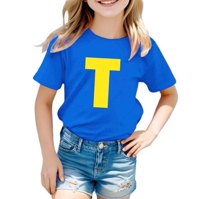 TZEWGL Chemise Mignonne pour Enfant Imprimé Lettre Manches Courtes Col Rond pour Nouveau-Nés Taille 3-4T