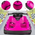 thumbnail image 3 of Gymax 6V Battery Powered Go Kart Kids Ride On 4 Wheel Racer RC w/ Bumper & Music Pink, 3 of 8