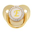 thumbnail image 1 of XZNGL Pacifier Clips Baby Girl Baby Pacifier 26 Letter Name Initials Clip Silicone Baby Pacifier Golden Shiny Newborn Pacifier Silicone Pacifier Clip, 1 of 3