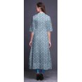 thumbnail image 4 of Bimba Robe Anarkali Ethnique Bleue Ikat Imprimée Col Mandarin Kurtis Indiens pour Femmes Tenue de Fête Anarkali Kurta -Petit, 4 of 5