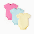 thumbnail image 1 of PatPat Baby's Cotton Solid Mint Colorful Short-sleeve Bodysuit, 1 of 5