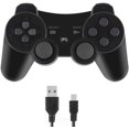 thumbnail image 1 of Wireless Controllers Replacement for PS3 Remote Gamepad Joystick Double Vibration with Charging Cable (Black), 1 of 6