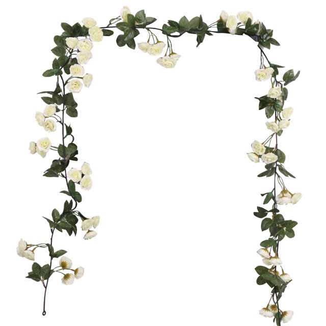 Fridja 69 Heads Artificial Rose Vine Hanging silk roll Flowers for Wall Decor Rattan