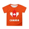 thumbnail image 1 of T-shirt à Manches Courtes pour Filles de la Fête du Canada, Col Rond d'Été, Coupe Décontractée, Chandails de Base, 1 of 4