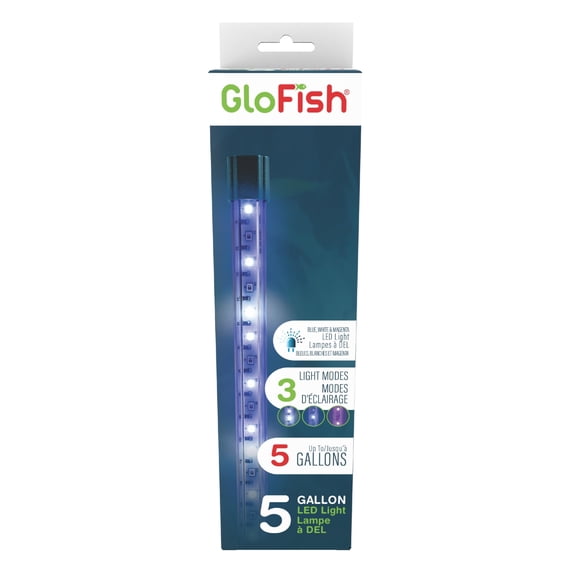 Glofish Bâton Lumineux Led 8 Pouces - Lumières d'Aquarium Blanc Bleu et Magenta - Tailles de Réservoir jusqu'à 5 Gallons