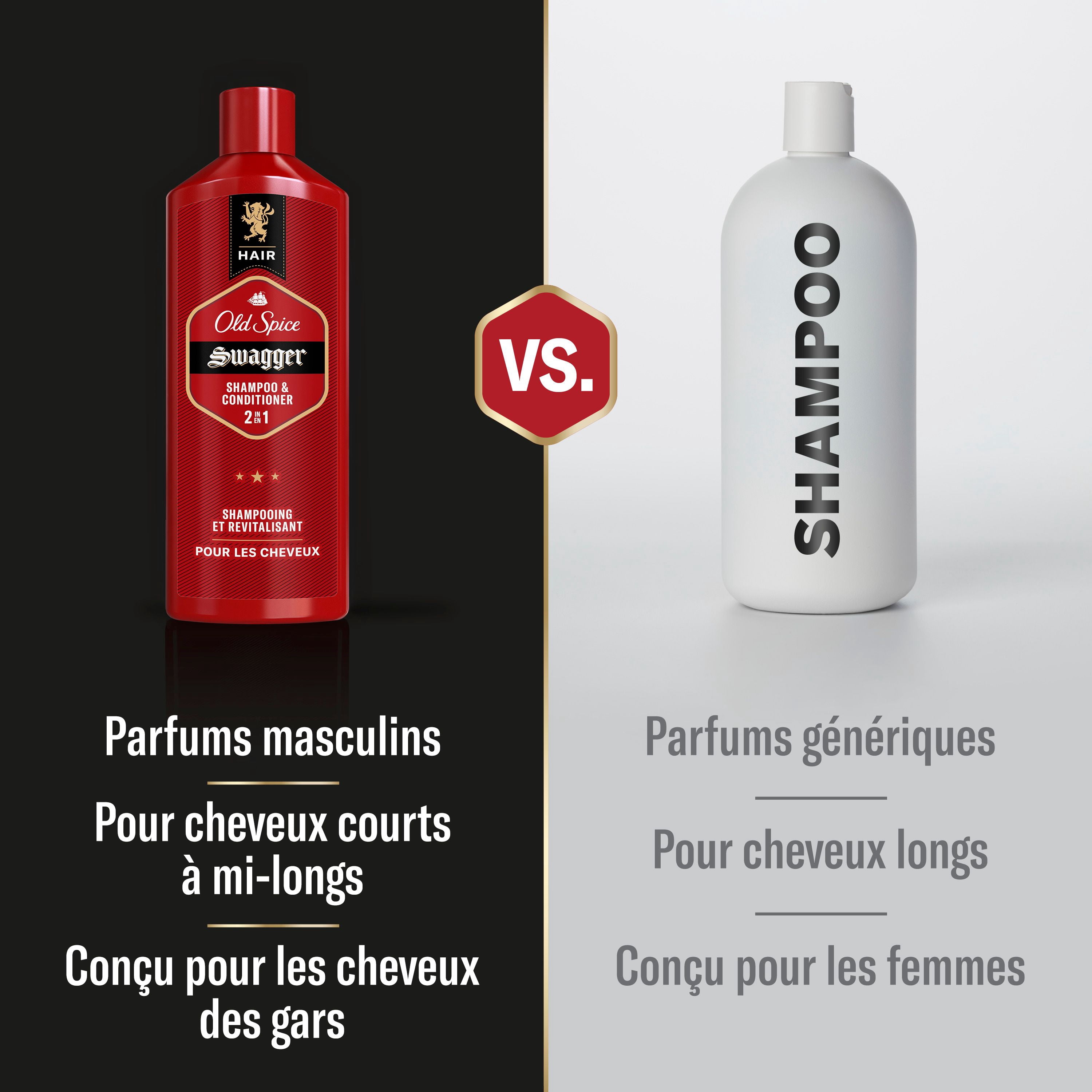 Old Spice Swagger 2en1 Shampooing et Revitalisant pour Hommes
