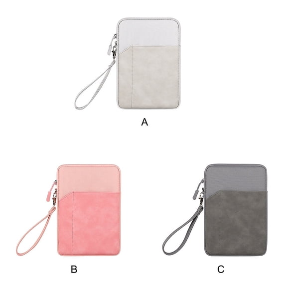 Tablet Bag Nylon Carry Case Portable Proof Protective Waterproof Laptop Sleeve Earphone Pocket Replacement for iPad 7.9-8.4 Inch Pink