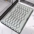thumbnail image 4 of Chic Moroccan 20x32 in Non-Slip Runner Rug - Ultra-Thin, Soft, & Washable. Perfect as Entryway Carpet, Bathroom, Laundry, Kitchen Rug. White Distressed Print Adds Elegance to Living Room, 4 of 5