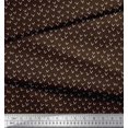 thumbnail image 2 of Soimoi Tissu Georgette Marron Moss Alphabet V Imprimé au Mètre 42 Pouces de Large, 2 of 3