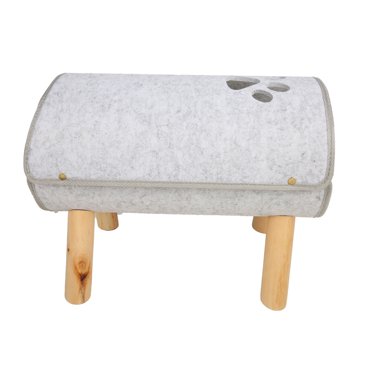 Lit de Tunnel de Chat, Confortable Surélevé Chat Tunnel Jambes en Bois Doux avec Coussin en Peluche pour Chatons