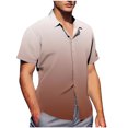thumbnail image 1 of Pisexur T Shirts for Man , Chemise Boutonnée à Manches Courtes pour Homme, Col Rabattu, Imprimé, Mode Décontractée, Brun, m, Chemises de Golf pour Hommes et Chemises pour Hommes, 1 of 7