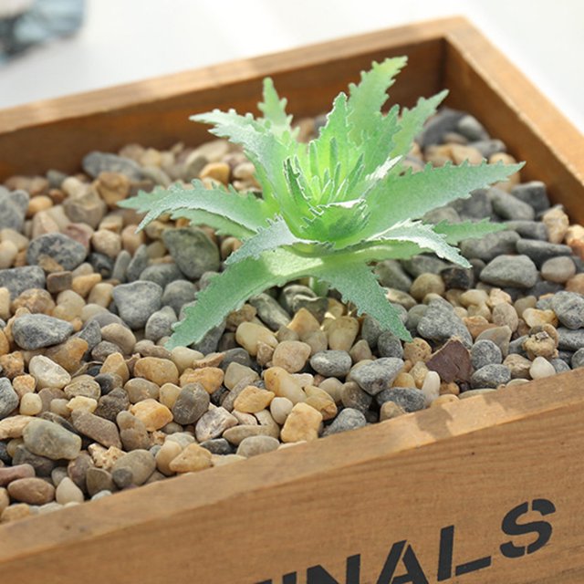DIY Artificial Succulent Flocked Plant Fake Cactus Lotus Home Garden Decor