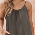 thumbnail image 4 of AherBiu Wide Leg Short Jumpsuits for Women Sleeveless Spaghetti Strap Summer Boho Rompers with Pockets, 4 of 7