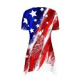 thumbnail image 5 of Hauts d'Été pour Femmes 2023 Coupe Ample Col Rond Manches Courtes T-Shirts T-Shirts Graphiques Étoiles et Rayures Blouses Décontractées et Confortables, 5 of 5