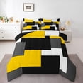 thumbnail image 1 of Erosebridal Yellow Geometric Bedding Twin Comforter Set, Chic Rectangle Bedding Sets Twin with Comforter, Modern Fashion Reversible Down Comforter, Breathable Bedroom Decor, 2pcs, 1 of 8