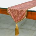 thumbnail image 3 of The HomeCentric Designer Rust Table Runner 8 - 10 Seater Table Runner (16 x 120 inch), Foil, Tassels, Suede fabric Table Linen, Abstract Pattern Modern Style - Shimmer Fest, 3 of 4