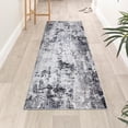 thumbnail image 1 of YUSAZENS 9 x 12 Non-Slip Washable Rug Runner, Abstract Soft Carpet with Rubber Backing, Durable Long Runner for Hallways, Kitchen, Bedroom, Bathroom, Entryway Light Gray, 1 of 6