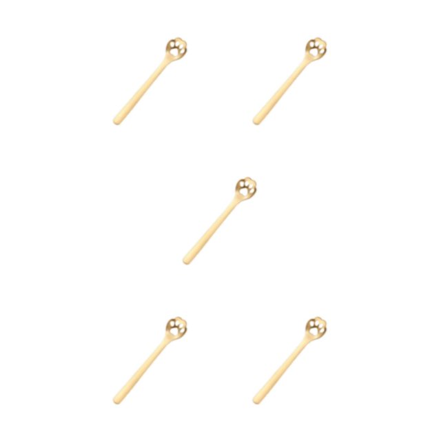 Redempat Cute Tea Spoon Exquisite Stainless Steel Spoon For Tea Drinking Teaware Cat's Claw gold 1 5Set