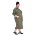 thumbnail image 4 of George Women's Plus Hooded Fleece Midi Dress, 4 of 6