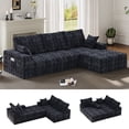 thumbnail image 1 of JARCLIC Boneless Sectional Sofa, 108" Modular Sectional Sofa with Right Facing Chaise, Oversized L-Shape Cloud Couches for Living Room, No Assembly Required,Gray, 1 of 7