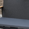 thumbnail image 3 of Outsunny 4 Pieces Wicker Patio Furniture Set with Cushions, Outdoor Rattan PE Rattan Conversation Set, Chairs and Loveseat with PS Board Armrests Decoration, Glass Top Table, Black, 3 of 9