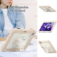 thumbnail image 4 of XYX For iPad Air 5th/4th Generation 10.9 inch 2022/2020 Case, 360 Rotating Shockproof Cover with Stand, Screen Protector, Shoulder Strap, Cream Rose Gold, 4 of 7