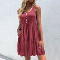 thumbnail image 1 of EGNMCR Robes de Fête pour Femmes Été Robe Débardeur Décontractée Sans Manches à Couleur Unie avec Dos Nu et Empiècements, 1 of 3