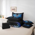 thumbnail image 4 of Erosebridal Black Blue Bedding Full Size, Geometric Stripe Bedding Accessories, Reversible 7pcs, 4 of 5